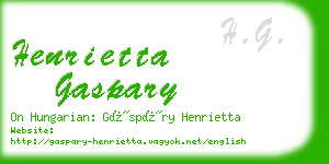 henrietta gaspary business card